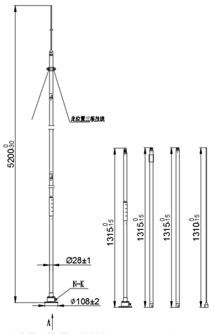 XW2265 1.5-30MHz短波五米鞭天线